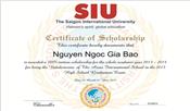 Trường Đại học Quốc tế Sài Gòn (SIU) trao học bổng 100% học phí năm học 2013 - 2014 cho Nguyễn Ngọc Gia Bảo