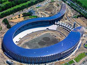 Sân vận động dùng năng lượng mặt trời đầu tiên trên thế giới