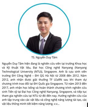 Tiến sĩ Nguyễn Duy Tâm - nhà khoa học tham gia Diễn đàn Trí thức trẻ Việt Nam toàn cầu.